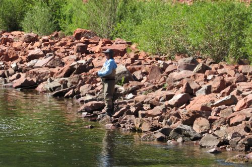 Angler on the Roaring Fork River upstream of Basalt in Pitkin County. West Slope voters said yes to millions in new taxes for the Colorado River District. Credit: Jerd Smith, Fresh Water News