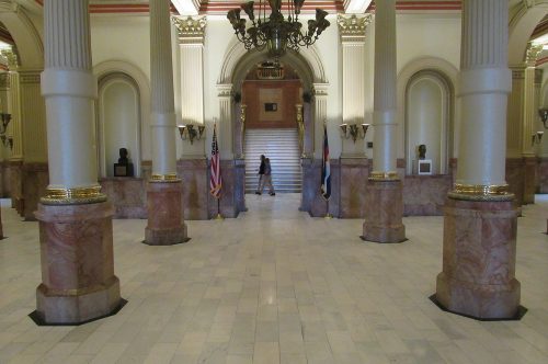 Tourists wander through Colorado's State Capitol Sept. 17, 2019. Lawmakers sent a ballot question to voters this year asking them to approve a new tax on sports betting to help fund water projects. Credit: Jerd Smith